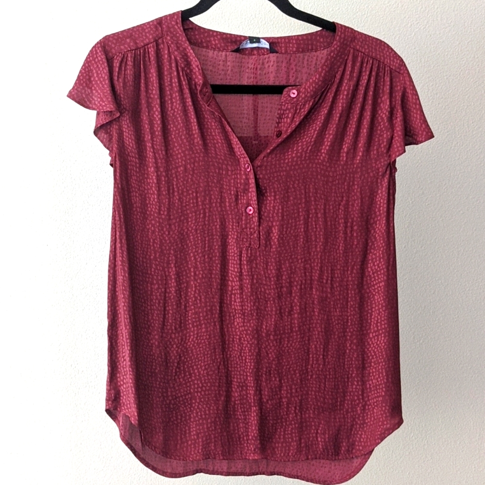 Alevia Textured Blouse Burgundy, small, new